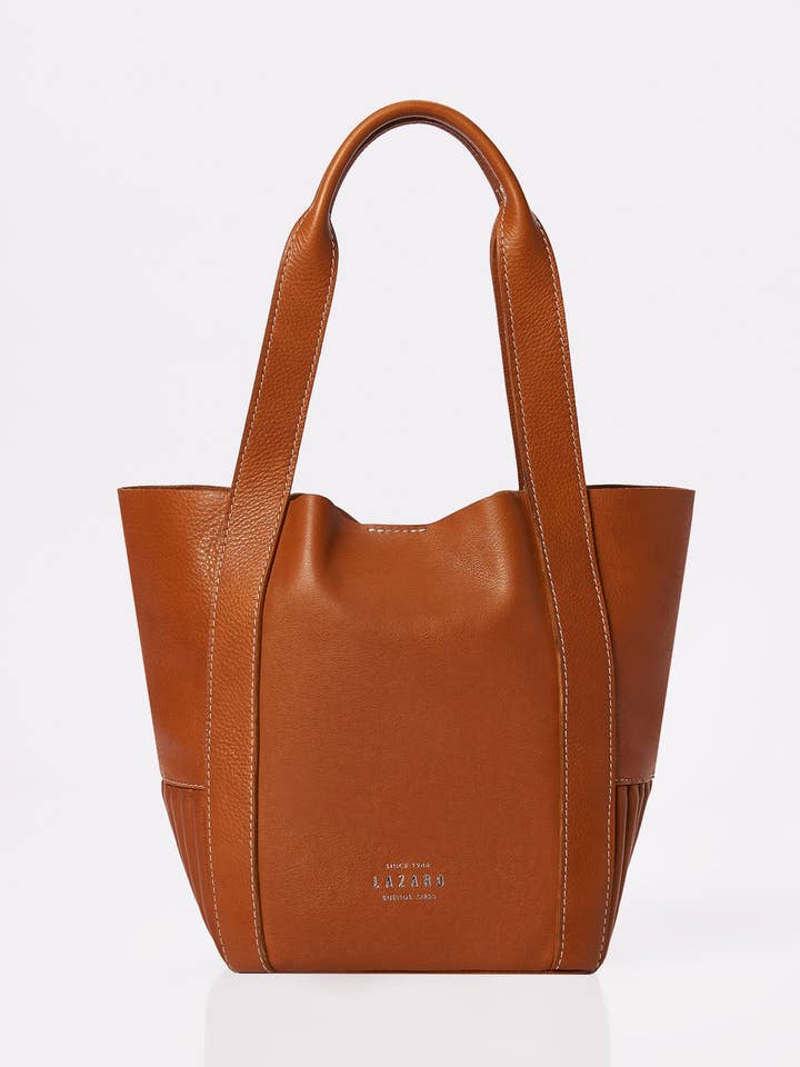 Kleine Leren Emmertas 'Ushuaia' - Tan voor wholesale door Lazaro