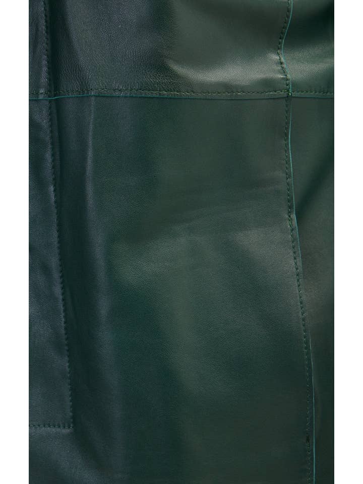 Men's Genuine Leather Rebel Jacket - Green Black for wholesale on Faire1