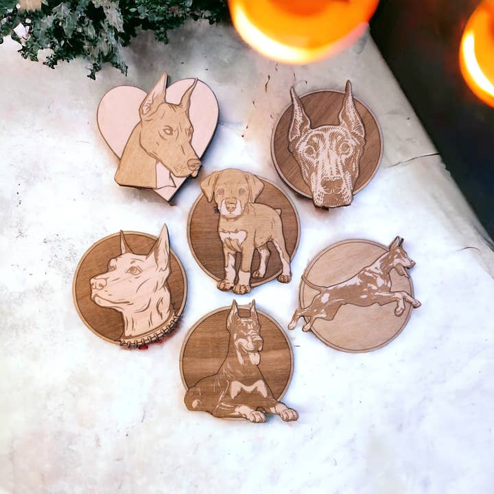 Set de 6 posavasos Dobermann, colección para mascotas para venta al por mayor de Studio Rima