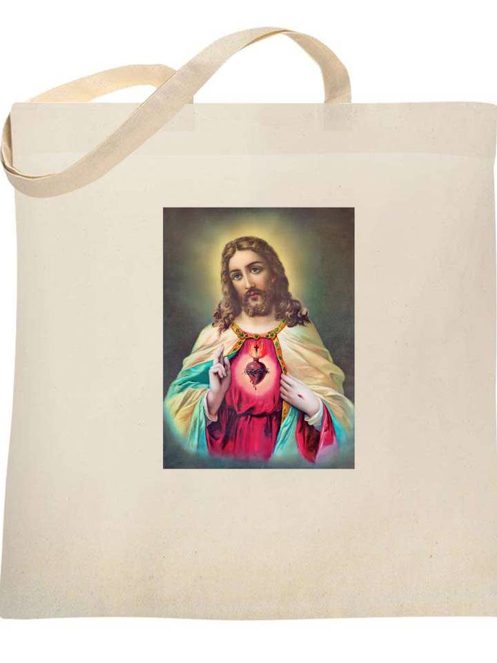 Bolso de lona católico del Sagrado Corazón de Jesús 6682 para venta al por mayor de Sal Et Lux