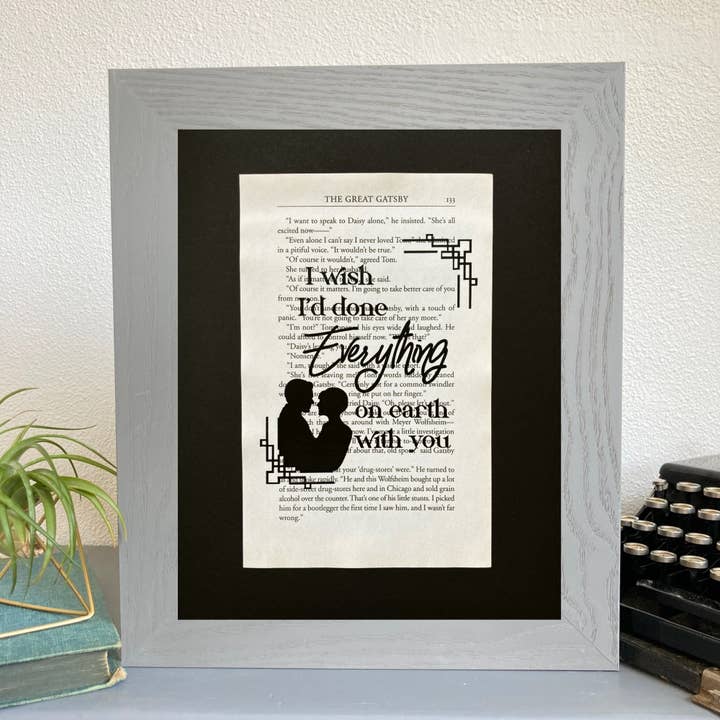 Book Page Art - Wholesale Art Print - Gatsby: Everything with you