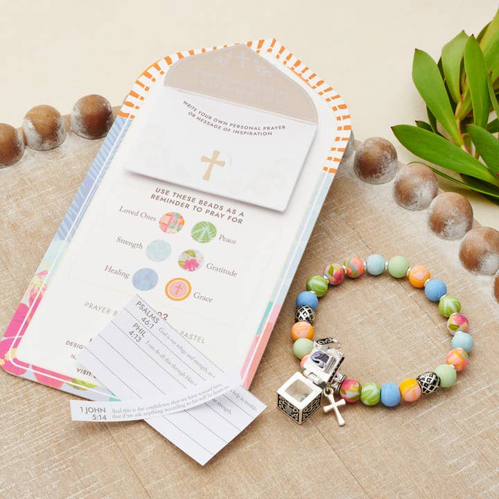 JILZARAH - Vente Bracelets à breloques/pendentifs - Bracelet de prière multipastel1