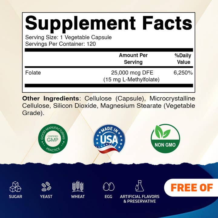 Vitamatic - Wholesale Oral Supplement/Vitamin - Vitamatic Methyl Folate 15mg | 120 Vegetable Capsules1