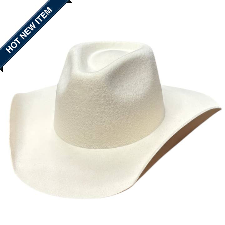 American Hat Makers - Wholesale Fedora - Unisex - 100% Wool Felt Western Curled Felt Hat - Style Rancher Curl