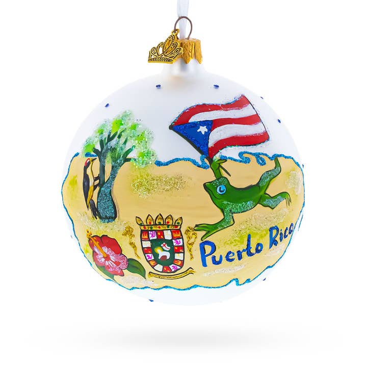 Travel to Puerto Rico, USA Glass Ball Ornament for wholesale by BestPysanky