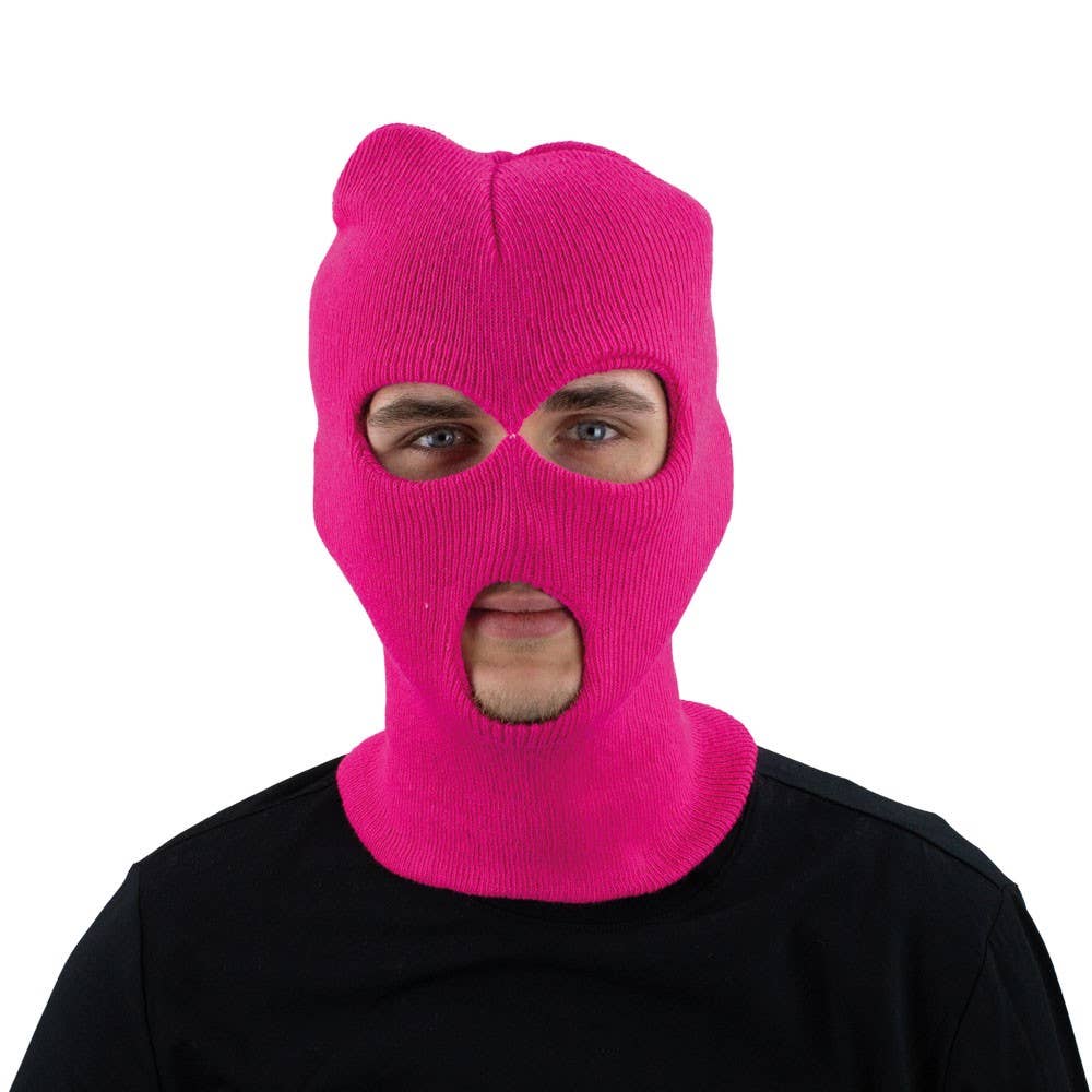 Party Pro – Engroshandel Udklædning – til mænd – NEON PINK FLUORESCERENDE BALACLAVA0