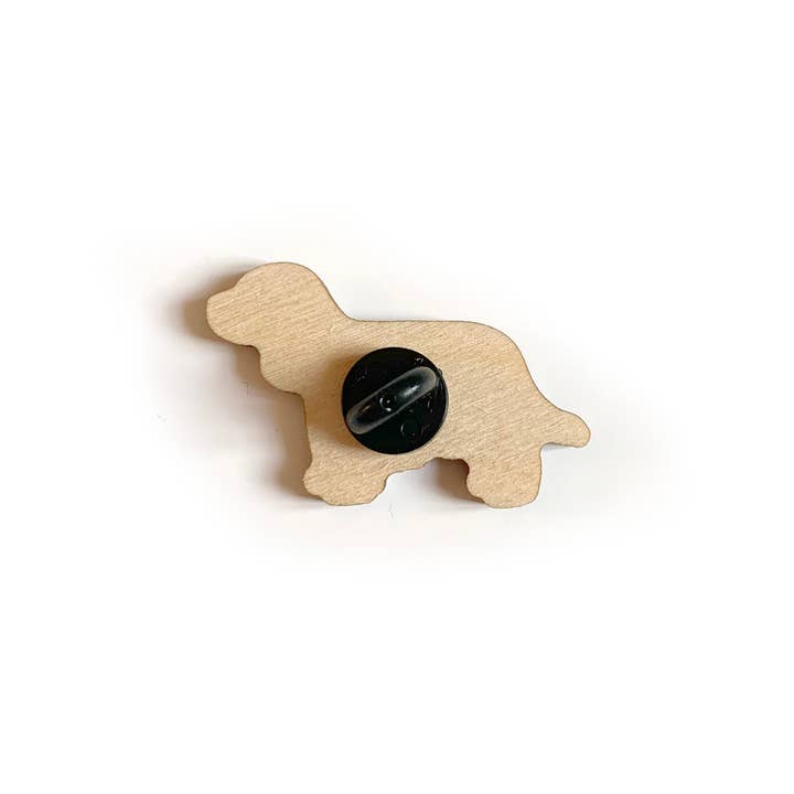 Tom Hardwick – wholesale Lapel pin/button – Cocker Spaniel Wooden Dog Pin - Responsibly Sourced Birch5