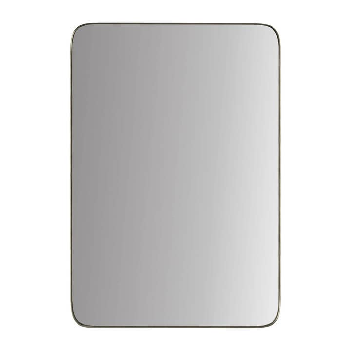 Frame My Mirror, LLC - Wholesale Wall Mirror - Highland Nickel Rounded Corner Framed Mirror