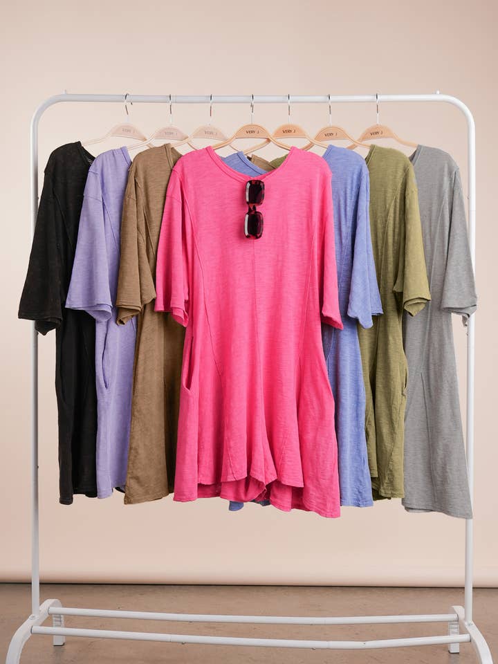 NP70727-Mineral Washed Oversized Knit Comfy Romper for wholesale by VERY J