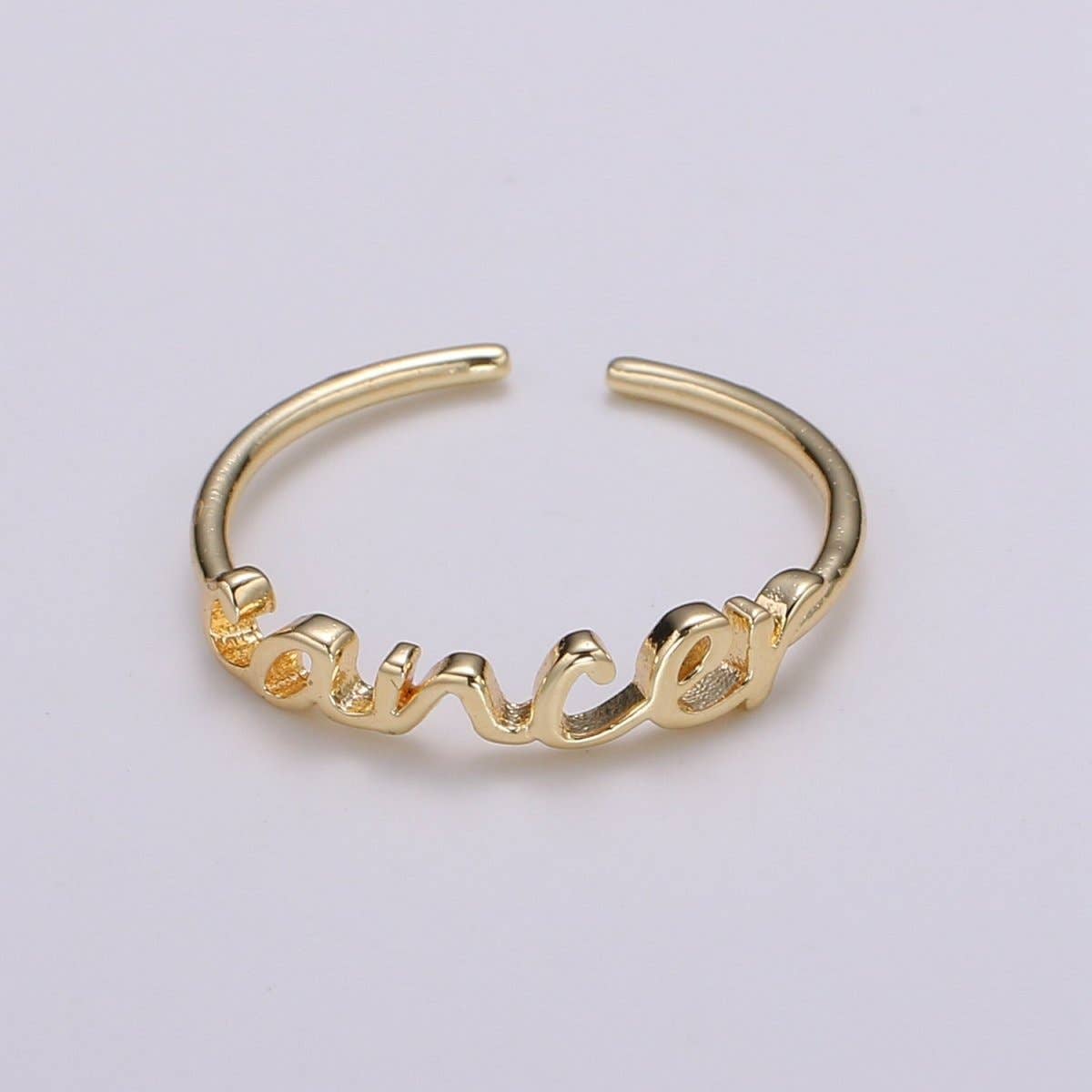 Aim Eternal - Wholesale Band/Stacked Ring - Gold Zodiac Ring Words Gold Ring, Astrology Horoscope Ring Birthday Personalized Gift Open Adjustable Ring for Stacking Ring Midi Ring R-422-R-4339