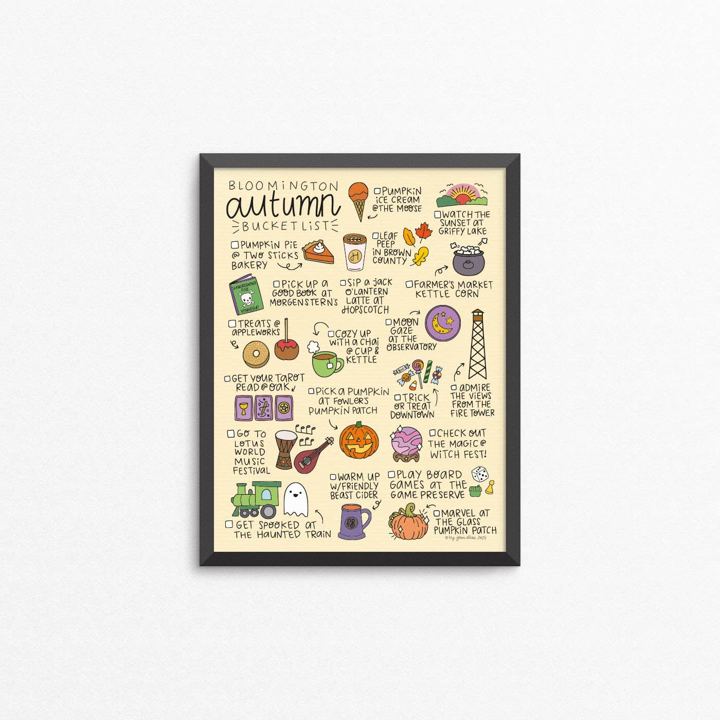 By Jean Elise - Wholesale Gallery Wall Set - 4 Seasons Bloomington Bucket List Print Set2