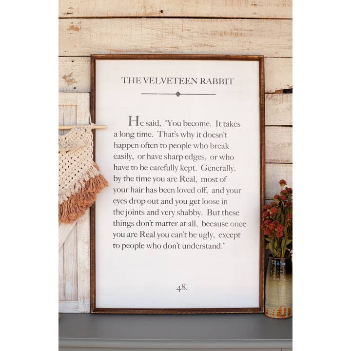 Our Kindred Home - Wholesale Sign - The Velveteen Rabbit
