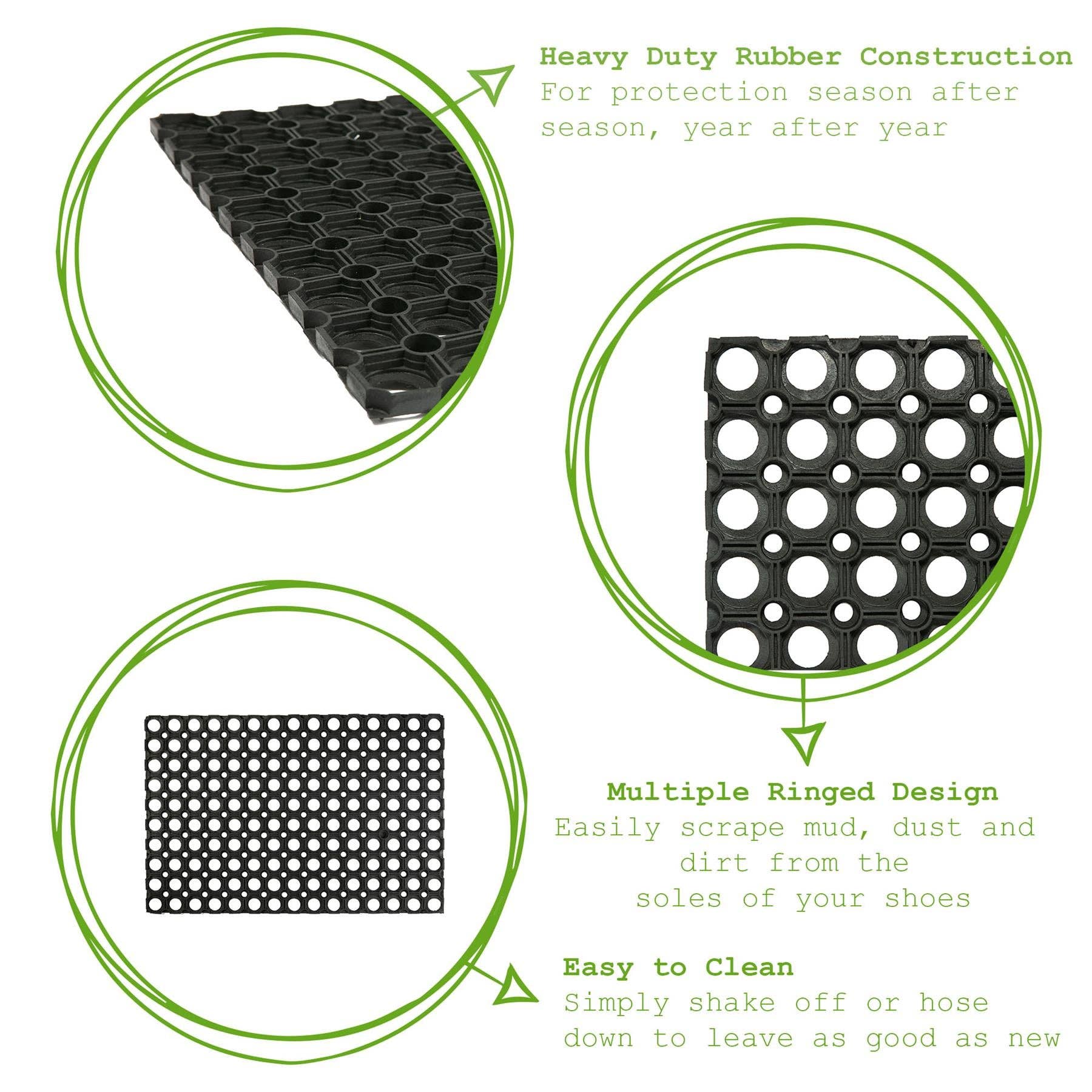 Rinkit Ltd – wholesale Door mat – Nicola Spring Heavy Duty Rubber Door Mat - 80 x 60cm - Black1