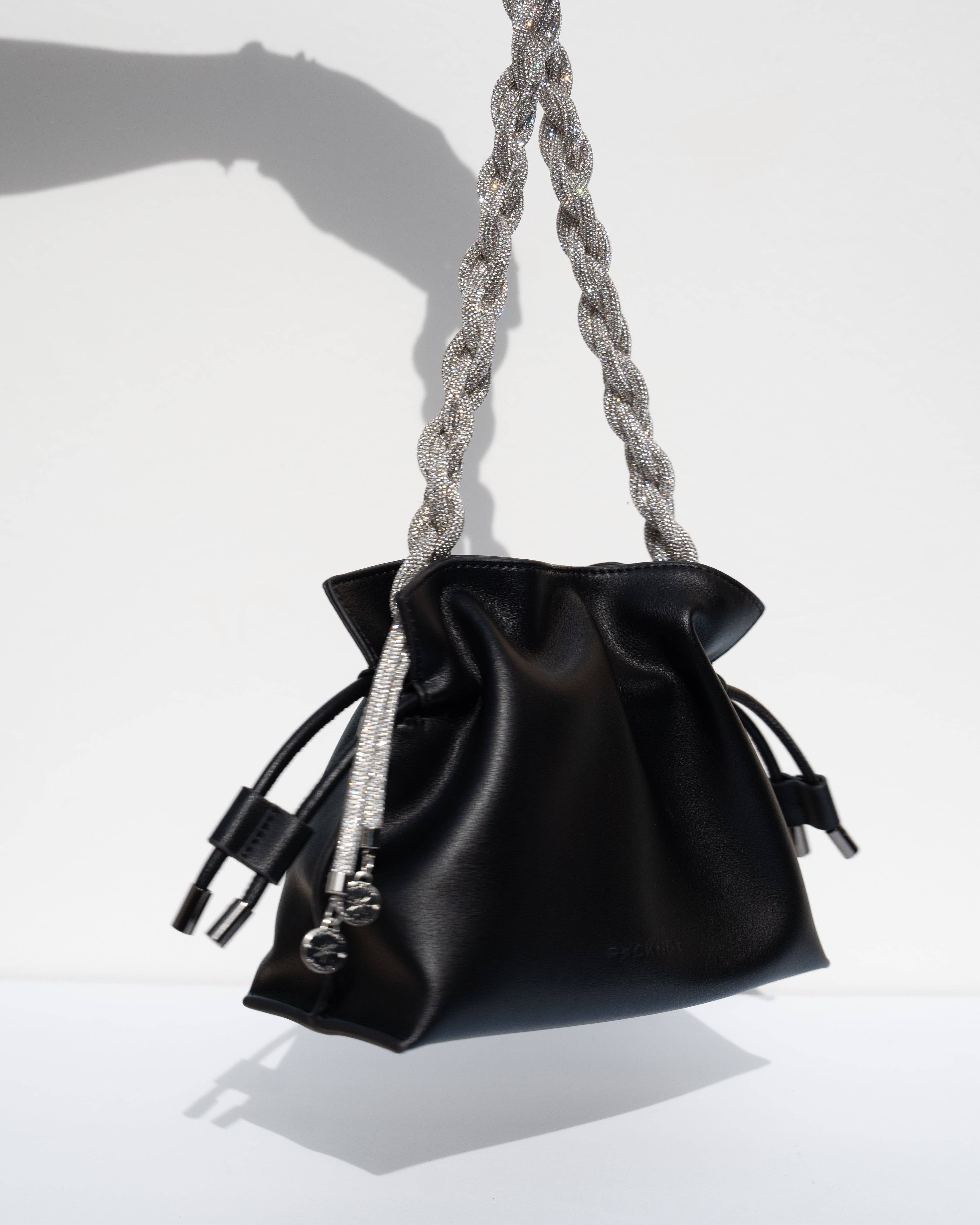 ROCKNOT - Vente Sac à bandoulière – femme - Sac seau en cuir à cordon ALLI - Noir8