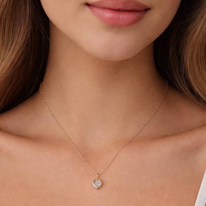 Heart CZ Necklace for wholesale by LPL Creations