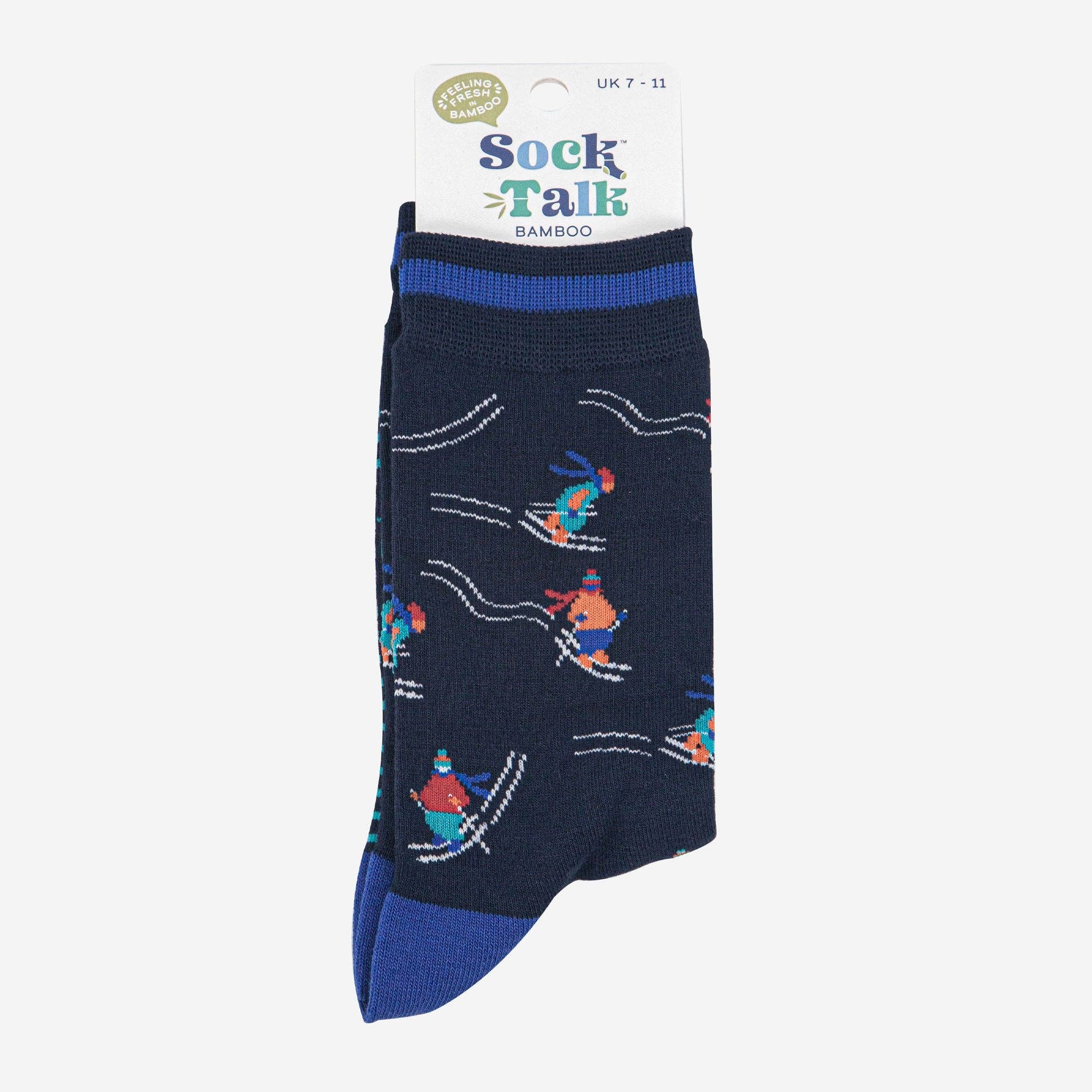 Sock Talk - Wholesale Socks - Men's - Men's Bamboo Socks - Navy Blue, Skiing3