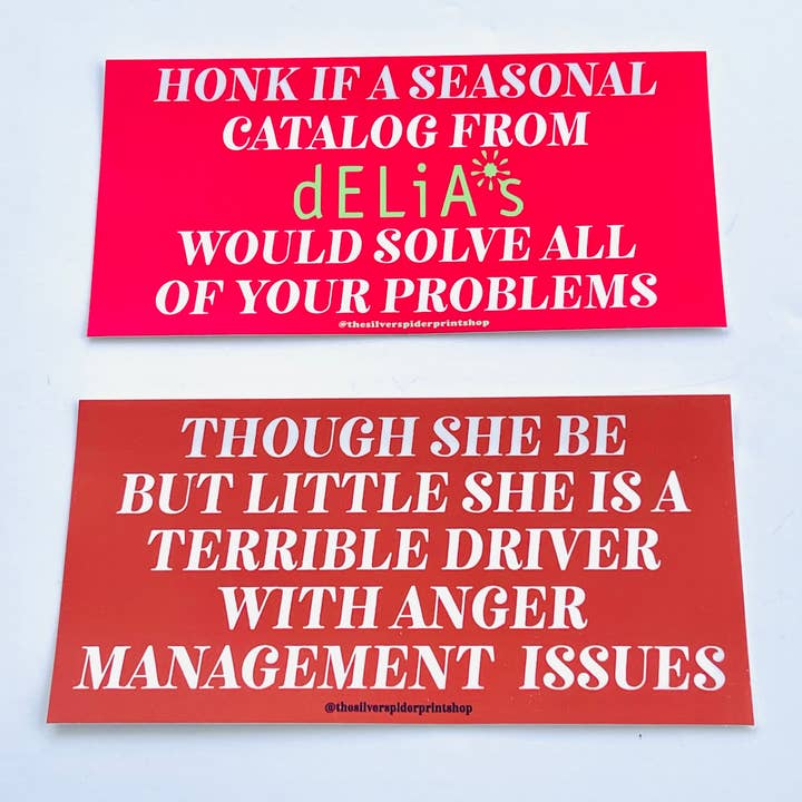 The Silver Spider – wholesale Sticker – Delia’s catalog solve all your problems bumper sticker funny