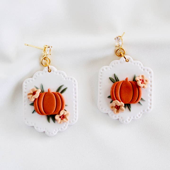 Pumpkin clay earrings | clay earrings | Halloween earrings for wholesale by PERNAZ JEWEL
