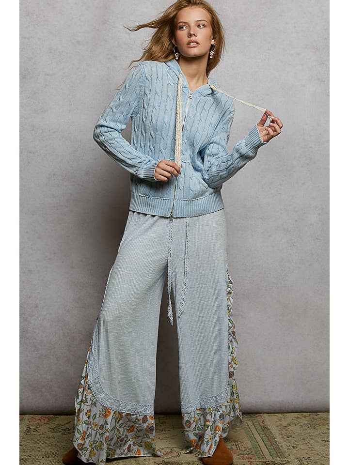 Pol Clothing - Wholesale Hoodie - Women's - Full Sleeve Solid Acrylic Sweater Hoodie Zip Up Knit Top66