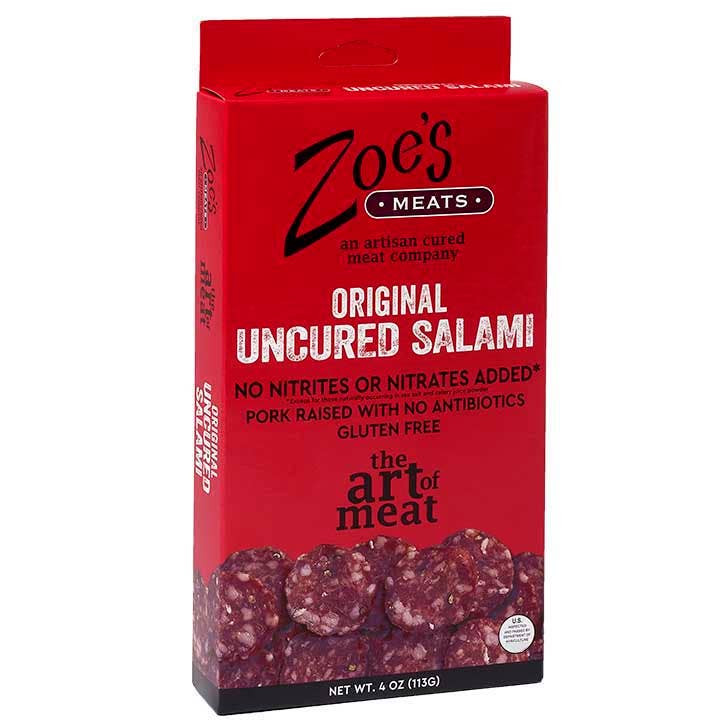 Zoe's Meats Uncured Salami, Sliced, 4 oz for wholesale by Zoe's Meats