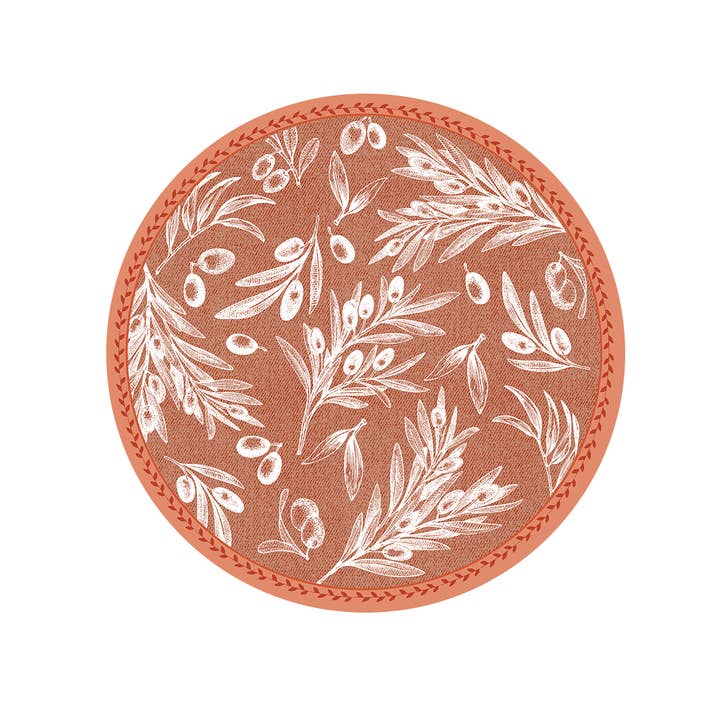 Placemat Tempo Round Olive for wholesale by Davanti/Vía Deco Home