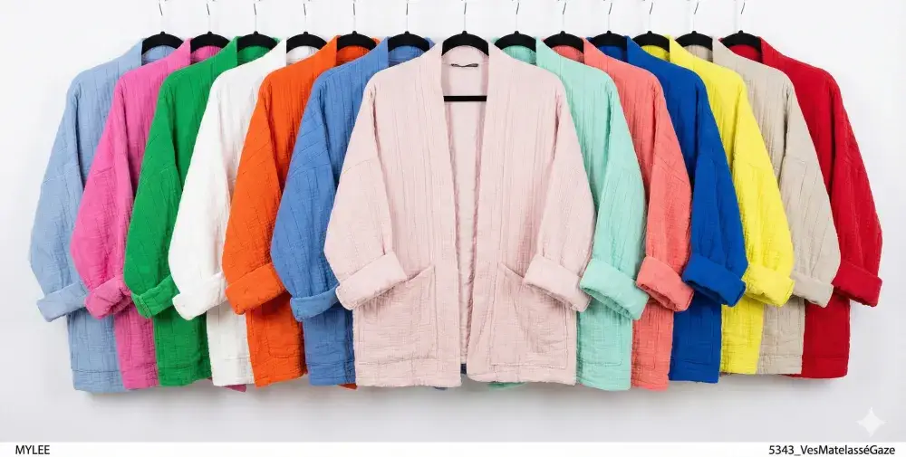 Mimi & Gogo - Vente Veste – femme - Veste matelassée en gaze de coton @5343_VesMatelasséGaze25