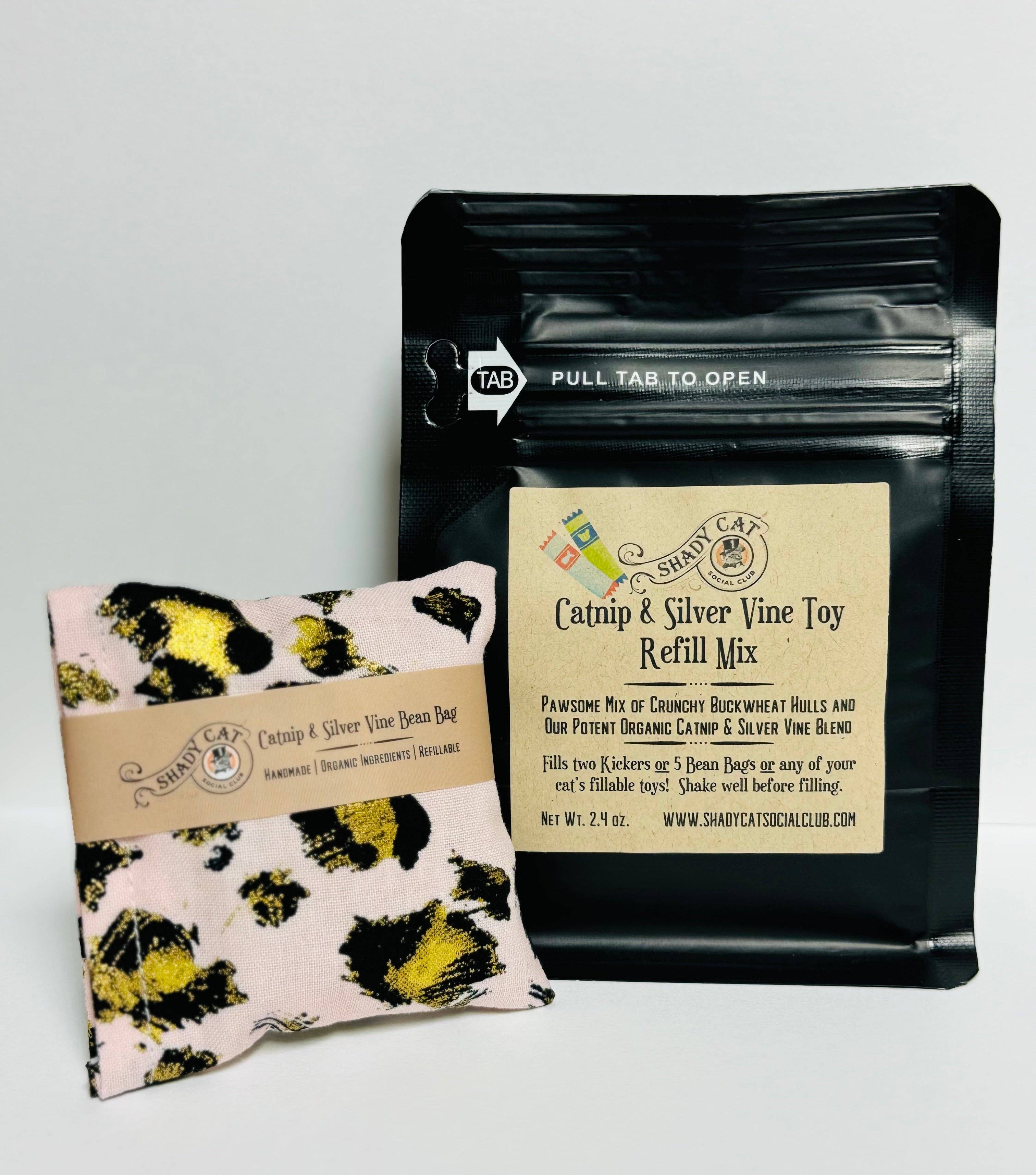 SHADY CAT SOCIAL CLUB - Wholesale Pet Toy - Cat - Refill Bag for Catnip and Silver vine Bean Bags and Kickers2