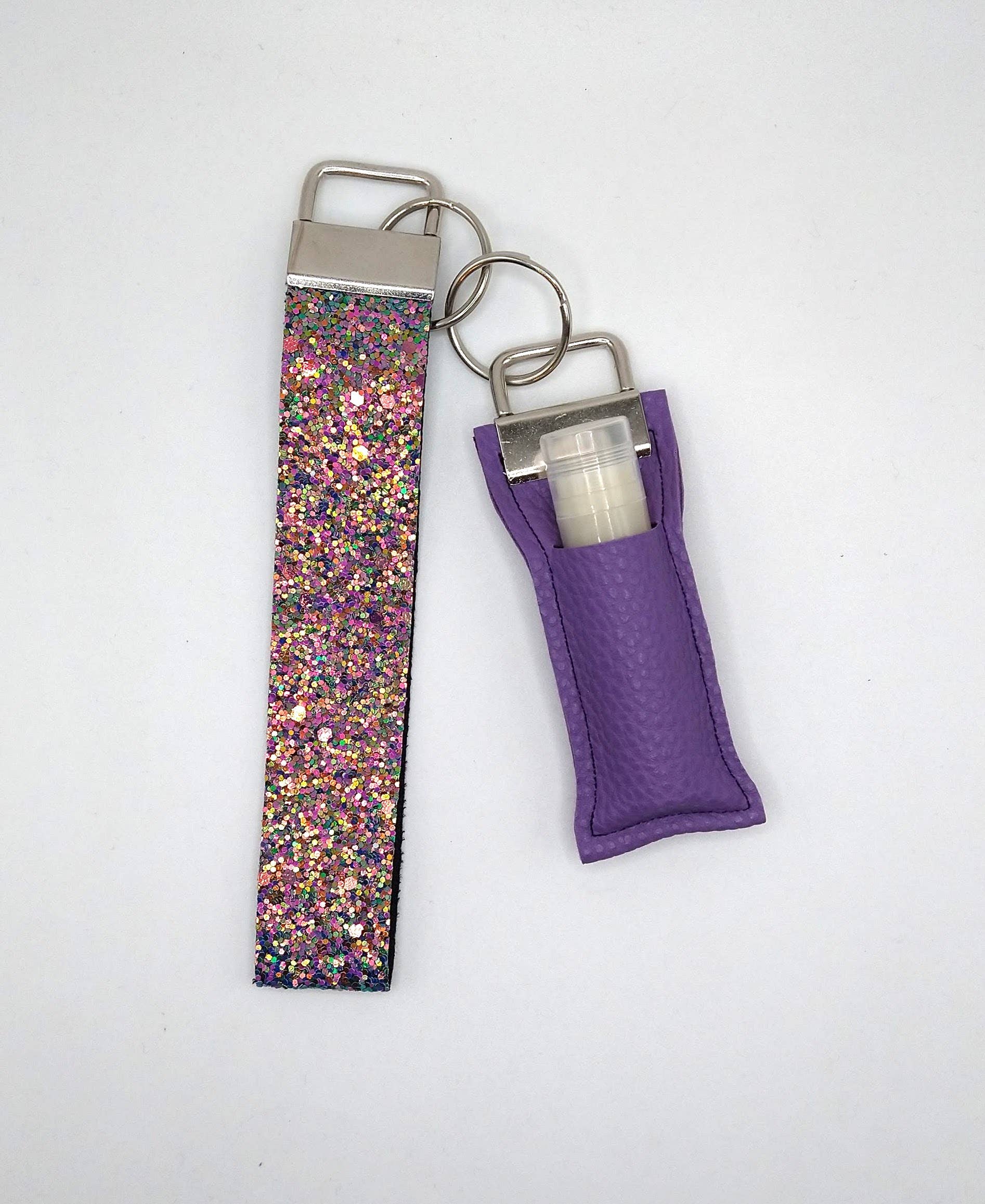 KSS Made - Handmade Keychain Wristlets – Engroshandel Nøglering - Dame – Sparkles nøglering Wristlet og Chapstick Holder Sæt2