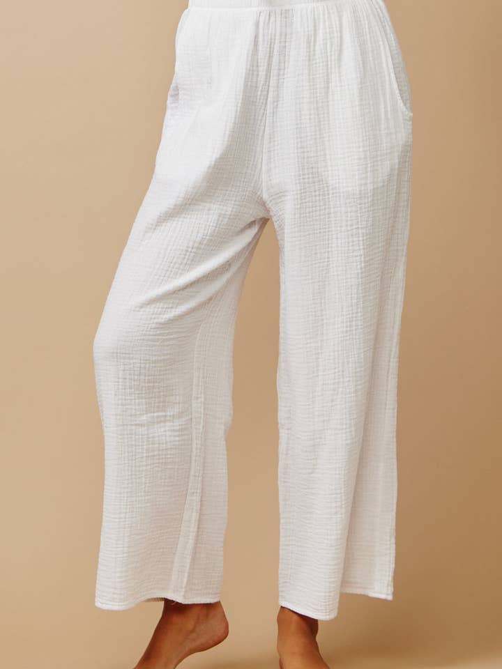 THE PINES beach pant in double gauze for wholesale by 9seed