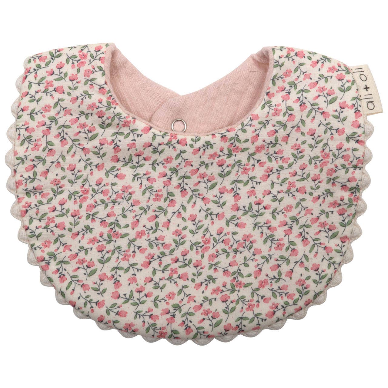 Ali+Oli - Wholesale Baby Bib - Baby - Muslin Cotton Baby Bib Double Sided (Pink/Flowers)2