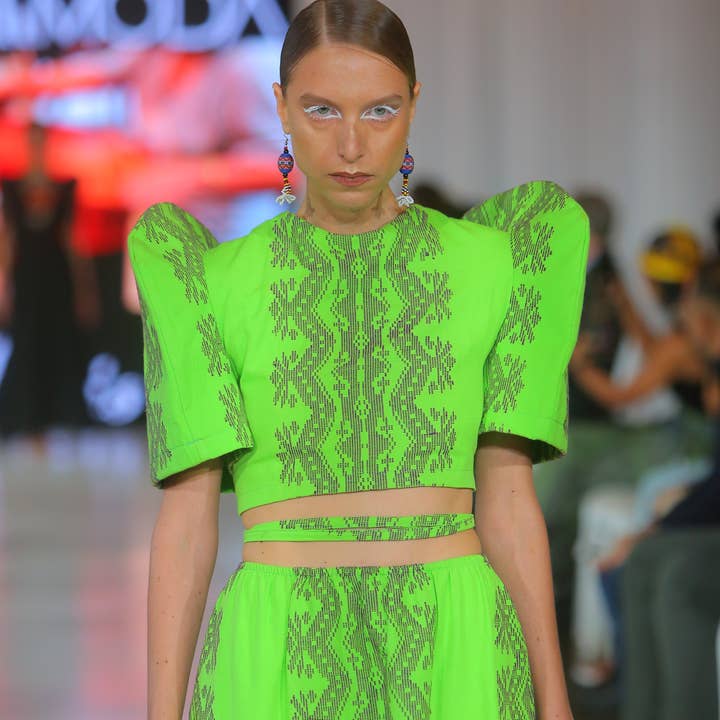 Conjunto de Top e Saia com Laço nas Costas Verde River por atacado de Elle Karayan