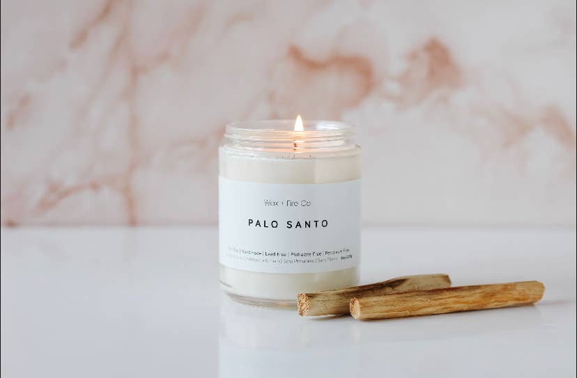 Wax and Fire Co. - Vente Bougie en bocal - Palo Santo Bougie de soja - 8oz2