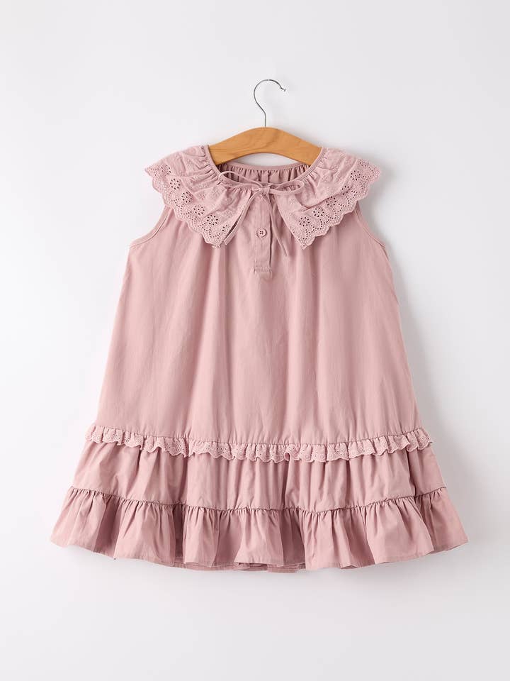 (Pre-ordine) Abito con Volant Lilla Summer Girls per la vendita all'ingrosso da parte di Rylee Faith Designs