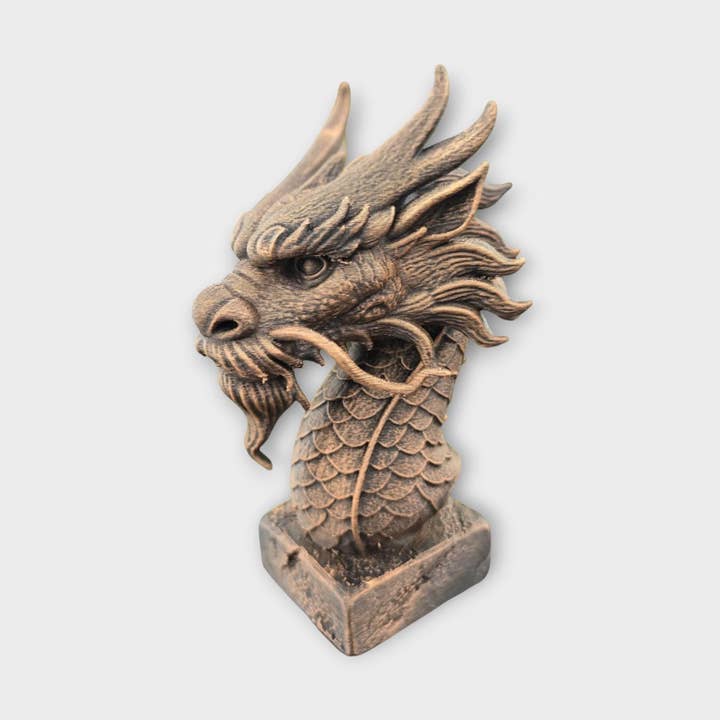 Busto di drago cinese — statua dipinta a mano per arredamento domestico, regalo per amanti dei cani (per lui o per lei), ornamento per la vendita all'ingrosso da parte di 3DijkstraFinds