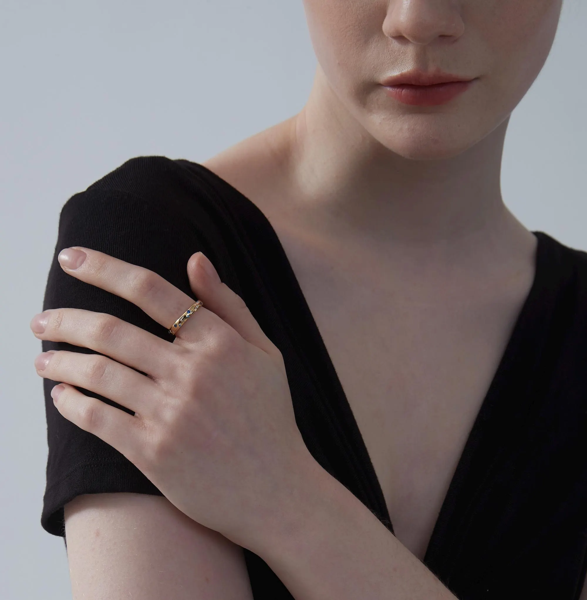 Perimade & Co. LLC - Wholesale Multi-Stone Ring - Blue Moon Star Stacking Band Ring in 925 Sterling Silver4