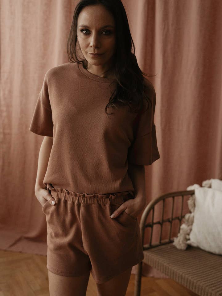 Amelie top / cotton knit for wholesale by Evelina Apparel