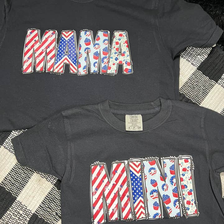 American Mini Printed Puff Youth Tee for wholesale by MidWest Tees