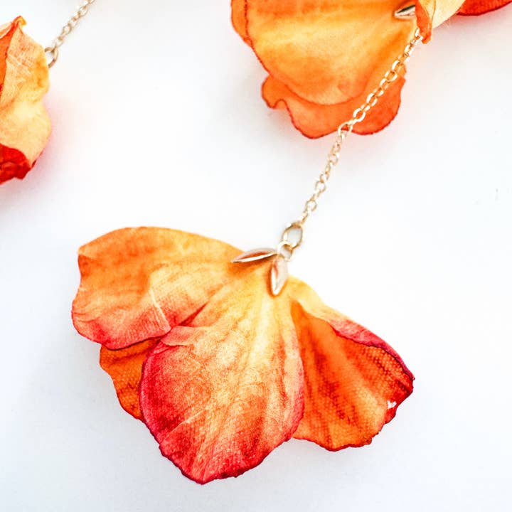 Nicholls Jewellery – wholesale Dangle earrings – Phoenix Flame Orange Flower Earrings3