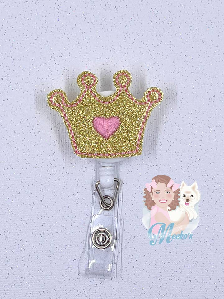 Princess Crown Velcro Badge Reel for Nurses and Teachers for wholesale by Meeko’s Must Haves