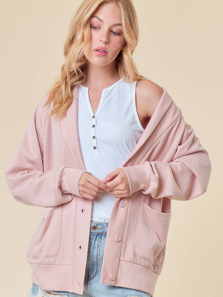 CÁRDIGAN RAGLÁN DE PUNTO CON CUELLO REDONDO - 10532J para venta al por mayor de Doe and Rae