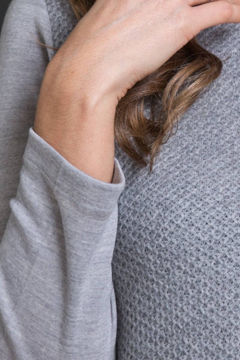 Madiva - Wholesale Knit Top - Women's - 766 04 Long-sleeve sweater in wool, silk and wool, crossed2