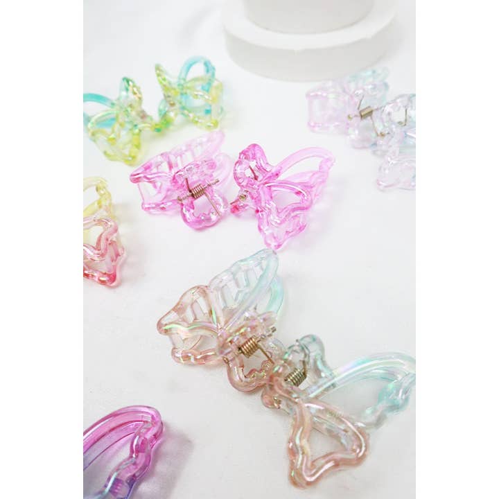 MIX COLOR 2-pc Two Tone Butterfly Mini Hair Clip for wholesale on Faire