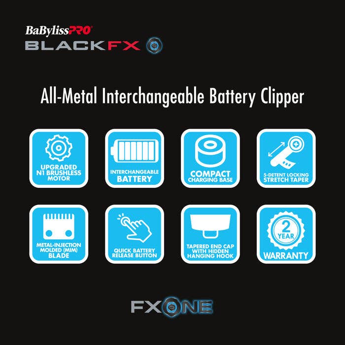 Salon Equipment Pros - Wholesale Clippers - Men's - BaByliss PRO FX ONE Black FX Cordless Clipper Black FX899MB
