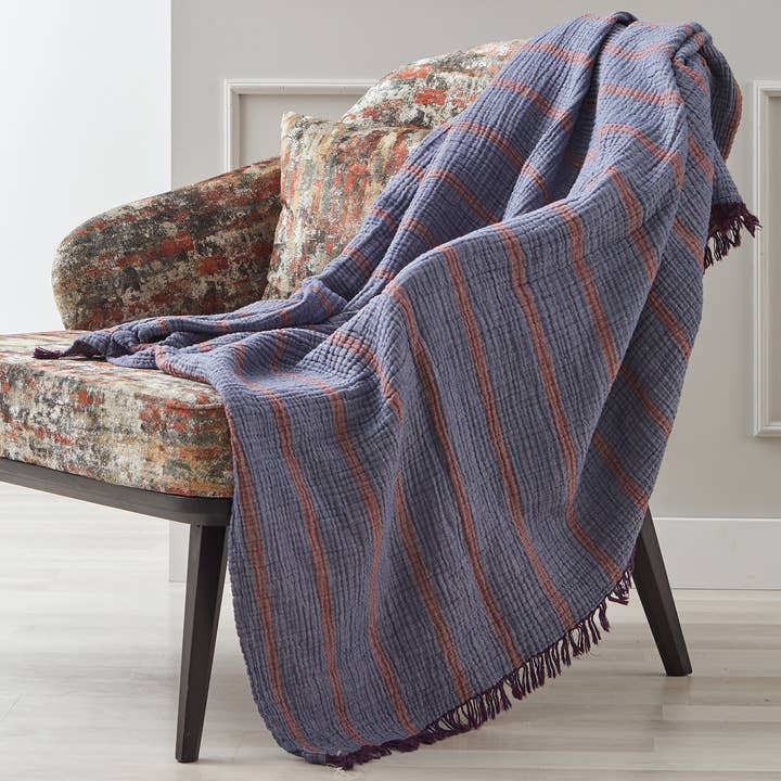 Kikoya – wholesale Prydnadsfilt – Krympad Gasväv Muslin 100% Bomull Filt 130x170 cm 4 lager2