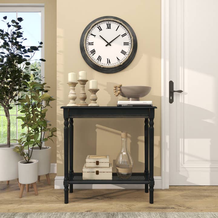 Deco Marché - Wholesale Console Table - Traditional Black Wooden Console Table5