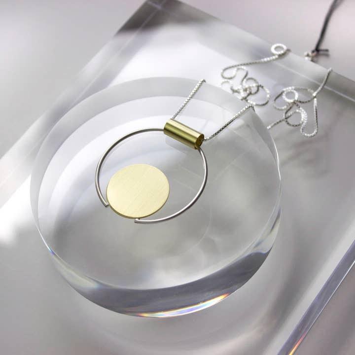 Eloria Necklace, Handmade Geometric Necklace, Matte Finish for wholesale by L.Greenwalt Jewelry