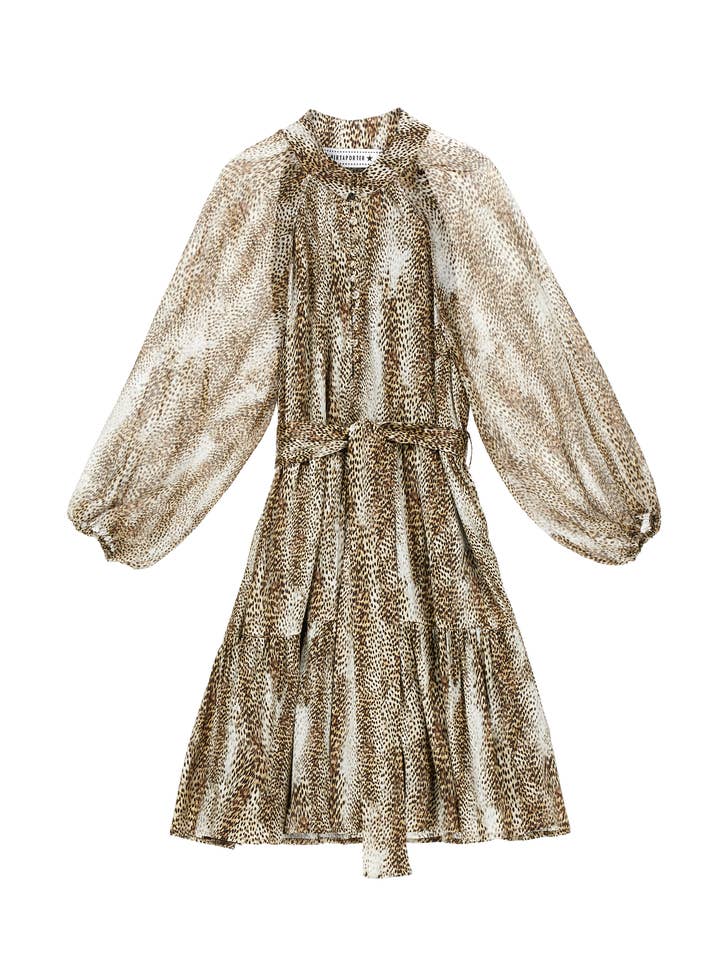 DR2743 KLEID MIT VOILE-ÄRMELN UND PASPELIERUNG für den Großhandel von Shirtaporter