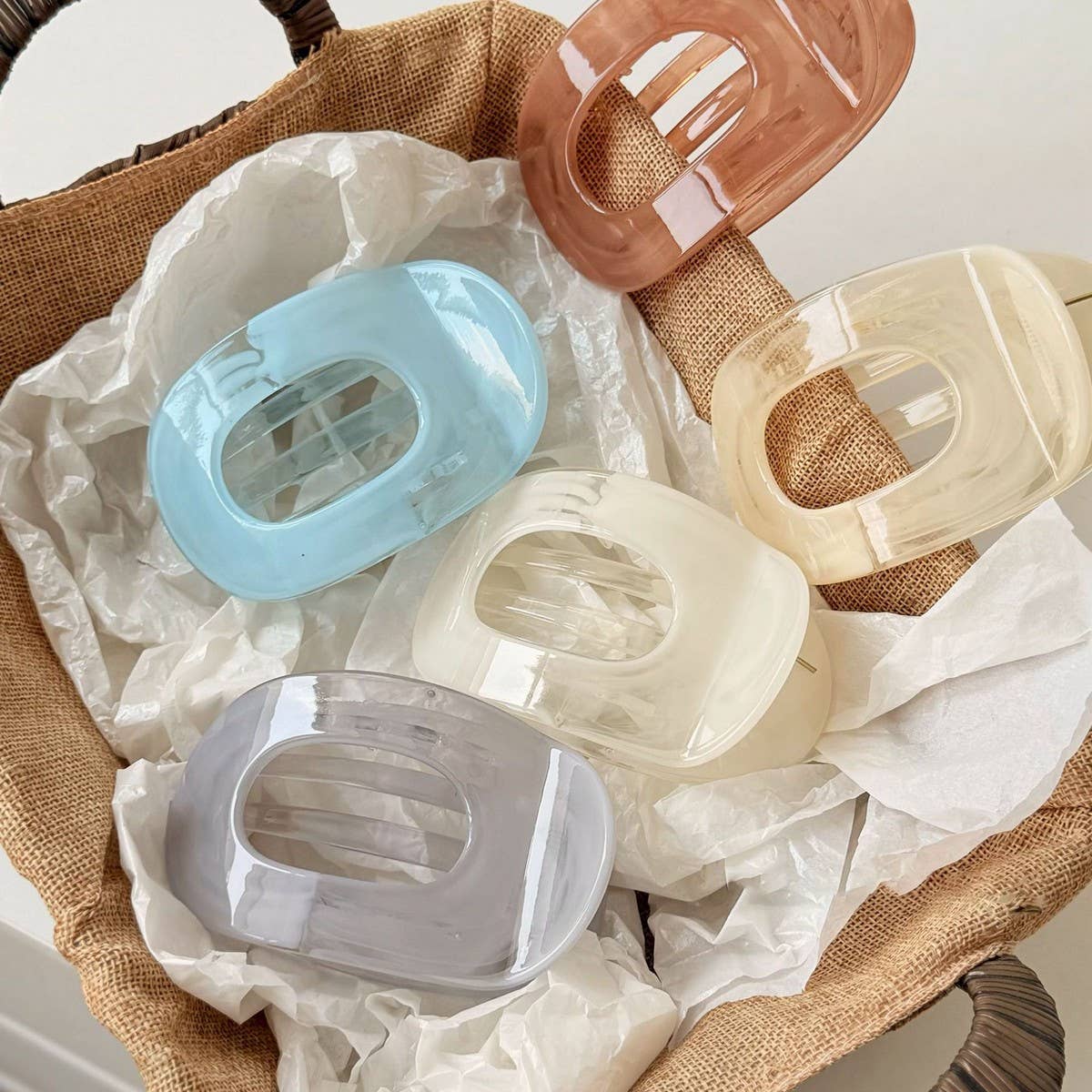 ACCITY - Wholesale Hair Clip - Women's - Abalone Flat Hair Claw Ponytail Clip Chic Style_CWAHA080527