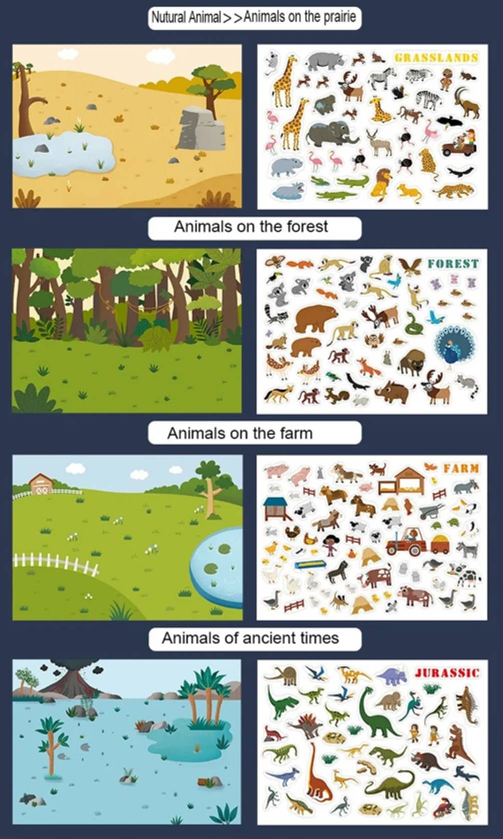 Mideer – wholesale Klistermärke - Barn och baby – Återplaceringbara klistermärken - DJUR7