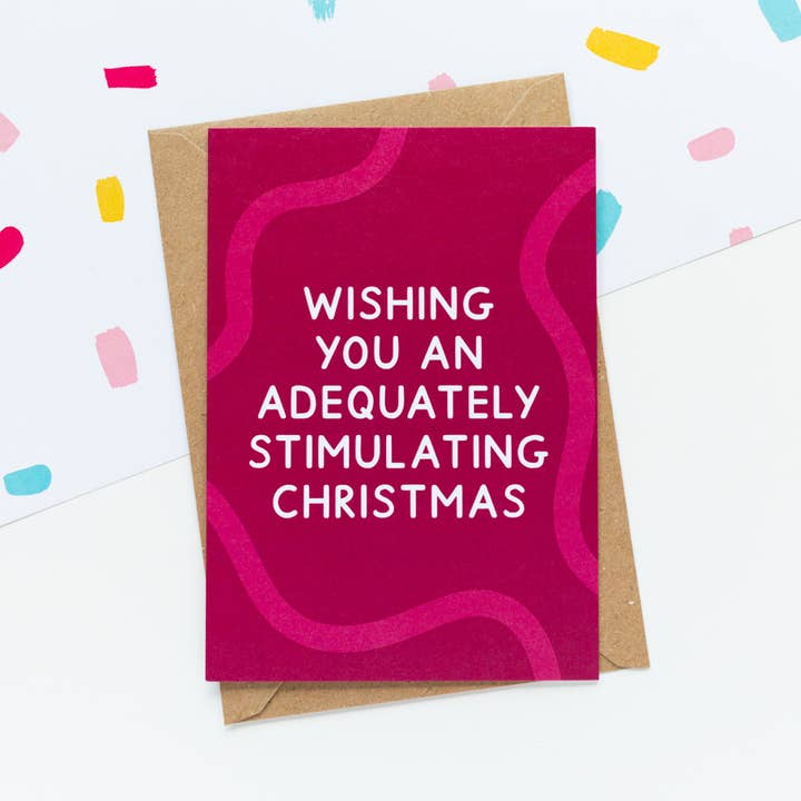 Tilstrækkeligt Stimulerende Julekort | Neurodivergent Kort for engroshandel hos Jeff and the Squirrel